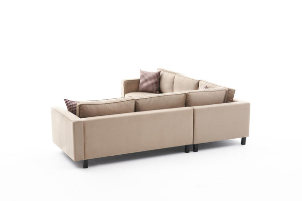 Ecksofa Symmetrisch, 4-Sitzer, aus Stoff, Kale Creme (5)