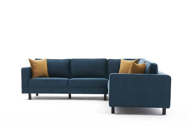 Ecksofa Symmetrisch, 4-Sitzer, aus Stoff, Kale Blau (4)