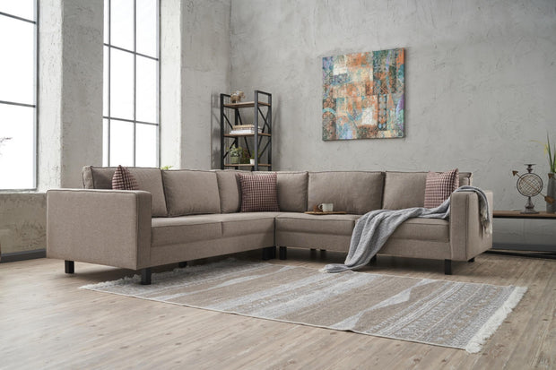 Ecksofa Symmetrisch, 4-Sitzer, aus Stoff, Kale Creme (2)