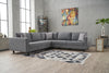 Ecksofa Symmetrisch, 4-Sitzer, aus Stoff, Kale Grau (1)