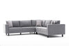 Ecksofa Symmetrisch, 4-Sitzer, aus Stoff, Kale Grau (4)