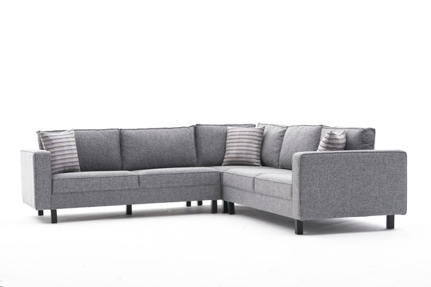 Ecksofa Symmetrisch, 4-Sitzer, aus Stoff, Kale Grau (4)