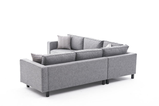 Ecksofa Symmetrisch, 4-Sitzer, aus Stoff, Kale Grau (6)