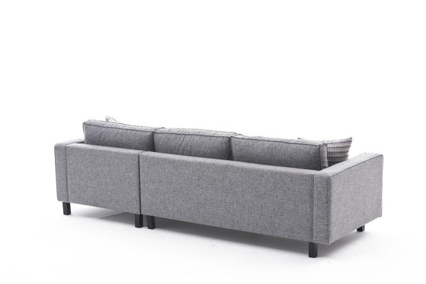 Ecksofa mit Chaiselongue Rechts, 3-Sitzer, aus Stoff, Kale Grau (5)