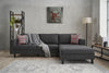 Ecksofa mit Chaiselongue Rechts, 3-Sitzer, aus Stoff, Kale Anthrazit