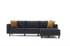 Ecksofa mit Chaiselongue Rechts, 3-Sitzer, aus Stoff, Kale Anthrazit (5)