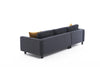 Ecksofa mit Chaiselongue Links, 3-Sitzer, aus Stoff, Kale Anthrazit (6)