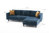 Ecksofa mit Chaiselongue Rechts, 3-Sitzer, aus Stoff, Kale Blau (6)