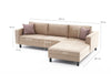 Ecksofa mit Chaiselongue Rechts, 3-Sitzer, aus Stoff, Kale Creme (6)