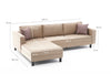 Ecksofa mit Chaiselongue Links, 3-Sitzer, aus Stoff, Kale Creme (6)