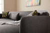 Ecksofa Schlaffunktion mit Chaiselongue Rechts, 3-Sitzer, aus Stoff, Venus Anthrazit (2)