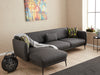 Ecksofa Schlaffunktion mit Chaiselongue Links, 3-Sitzer, aus Stoff, Venus Anthrazit (1)