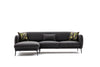 Ecksofa Schlaffunktion mit Chaiselongue Links, 3-Sitzer, aus Stoff, Venus Anthrazit (6)