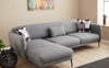 Ecksofa Schlaffunktion mit Chaiselongue Links, 3-Sitzer, aus Stoff, Venus Grau (1)