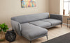 Ecksofa Schlaffunktion mit Chaiselongue Links, 3-Sitzer, aus Stoff, Venus Grau (3)