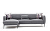 Ecksofa Schlaffunktion mit Chaiselongue Links, 3-Sitzer, aus Stoff, Venus Grau (5)