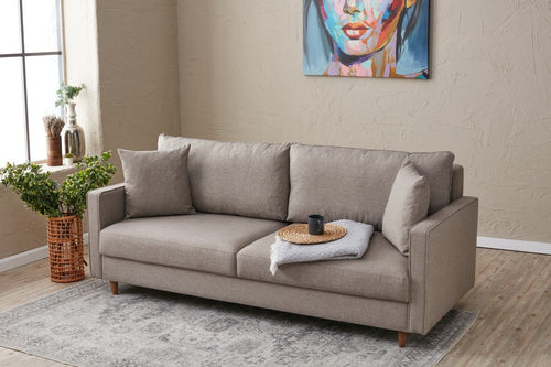 Sofa 3-Sitzer mit Stoff, Eva Creme (1)