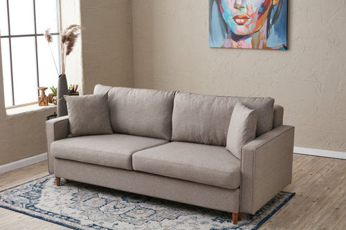 Schlafsofa 3-Sitzer mit Stoff, Eva Creme (1)