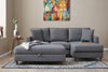 Ecksofa mit Chaiselongue Rechts, 4-Sitzer, aus Stoff, Eva Grau