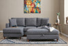 Ecksofa mit Chaiselongue Links, 4-Sitzer, aus Stoff, Eva Grau