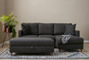 Ecksofa mit Chaiselongue Rechts, 4-Sitzer, aus Stoff, Eva Anthrazit