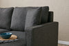 Ecksofa mit Chaiselongue Links, 4-Sitzer, aus Stoff, Eva Anthrazit (3)