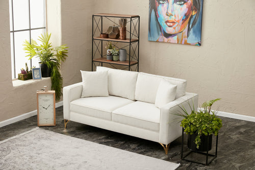 Sofa 2-Sitzer mit Stoff, Berlin Creme (1)