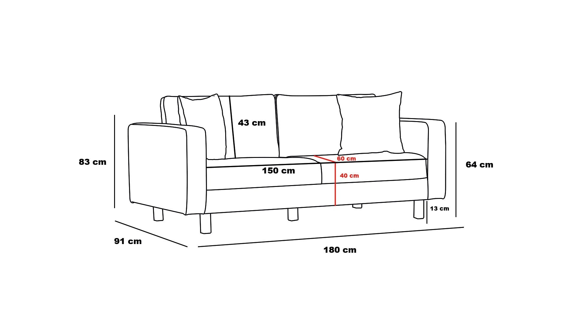 Sofa 2-Sitzer mit Stoff, Berlin Creme (5)