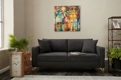 Sofa 2-Sitzer mit Stoff, Berlin Anthrazit