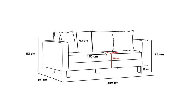 Sofa 2-Sitzer mit Stoff, Berlin Anthrazit (6)