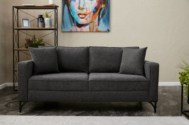 Sofa 2-Sitzer mit Stoff, Berlin Anthrazit