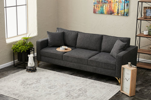 Sofa 3-Sitzer mit Stoff, Berlin Anthrazit