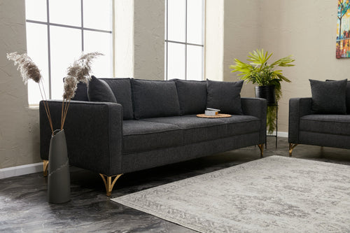 Sofa 3-Sitzer mit Stoff, Berlin Anthrazit (1)