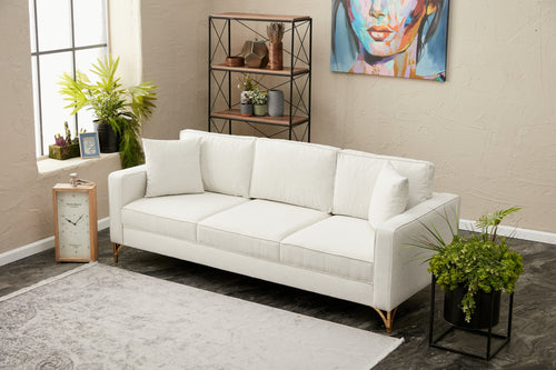 Sofa 3-Sitzer mit Stoff, Berlin Creme (1)