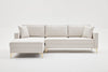 Ecksofa mit Chaiselongue Links, 3-Sitzer, aus Stoff, Berlin Creme (5)