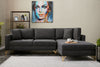 Ecksofa mit Chaiselongue Rechts, 3-Sitzer, aus Stoff, Berlin Anthrazit (2)