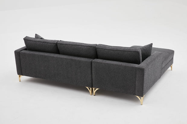 Ecksofa mit Chaiselongue Links, 3-Sitzer, aus Stoff, Berlin Anthrazit (5)