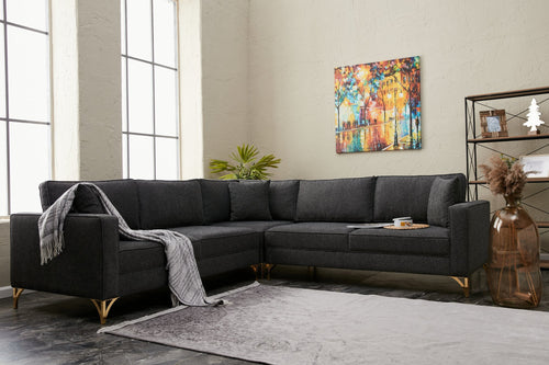 Ecksofa Symmetrisch, 4-Sitzer, aus Stoff, Berlin Anthrazit (1)