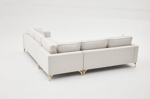 Ecksofa Symmetrisch, 4-Sitzer, aus Stoff, Berlin Creme (2)