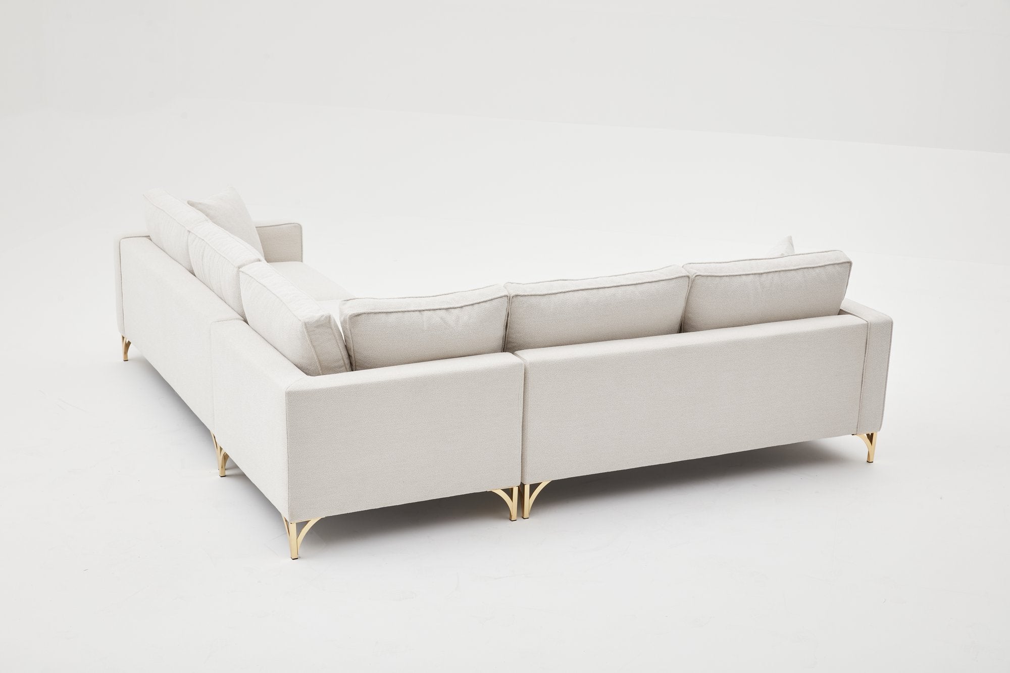 Ecksofa Symmetrisch, 4-Sitzer, aus Stoff, Berlin Creme (3)