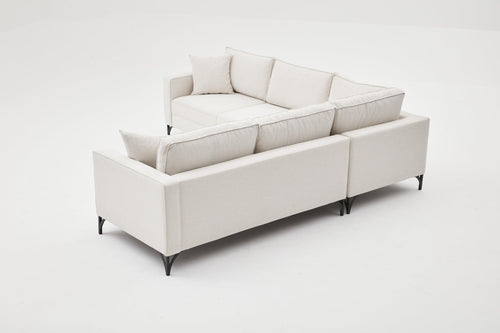 Ecksofa Symmetrisch, 4-Sitzer, aus Stoff, Berlin Creme (1)