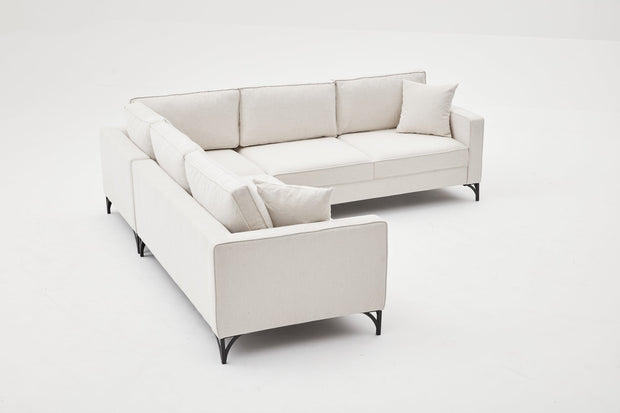 Ecksofa Symmetrisch, 4-Sitzer, aus Stoff, Berlin Creme (2)