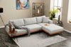 Ecksofa mit Chaiselongue Rechts, 3-Sitzer, aus Stoff, Liva Grau (1)