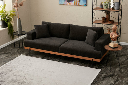 Sofa 3-Sitzer mit Stoff, Liva Anthrazit (1)