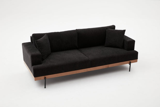 Sofa 3-Sitzer mit Stoff, Liva Anthrazit (6)