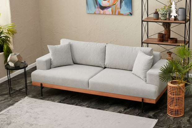 Sofa 3-Sitzer mit Stoff, Liva Grau (1)