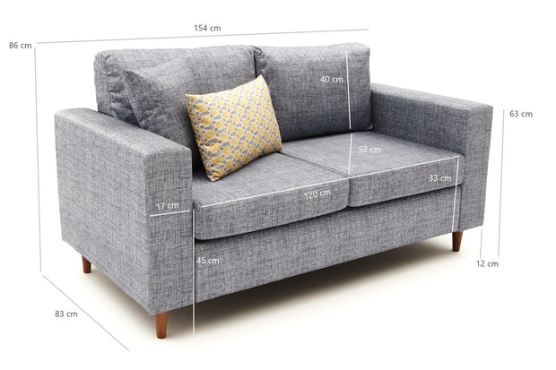 Sofa 2-Sitzer mit Stoff, Step Grau (2)