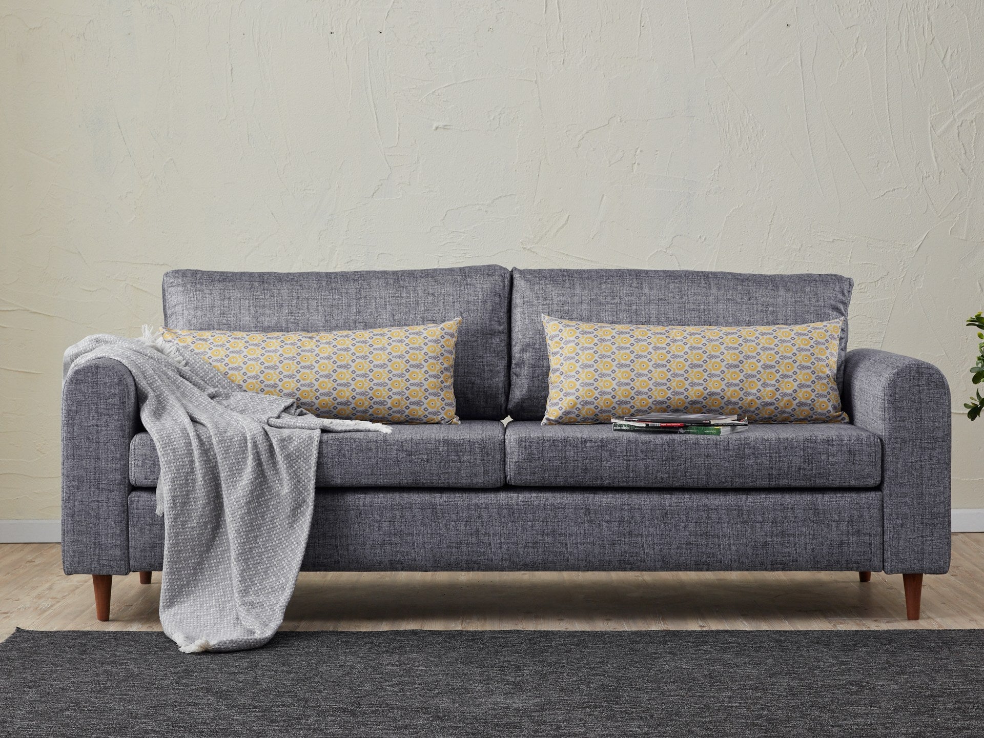 Sofa 3-Sitzer mit Stoff, Salem Grau