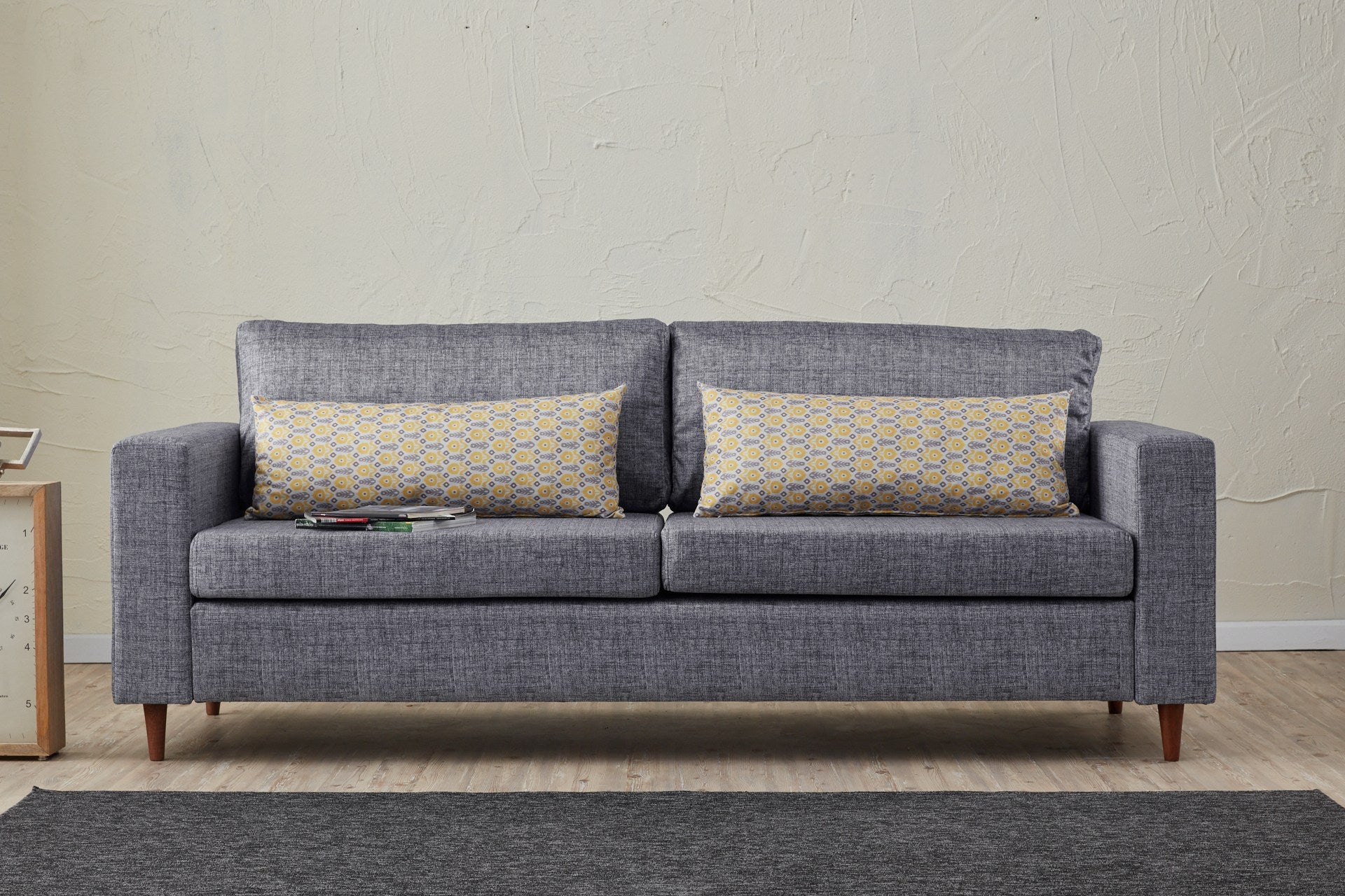 Sofa 3-Sitzer mit Stoff, Step Grau