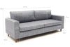 Sofa 3-Sitzer mit Stoff, Step Grau (4)